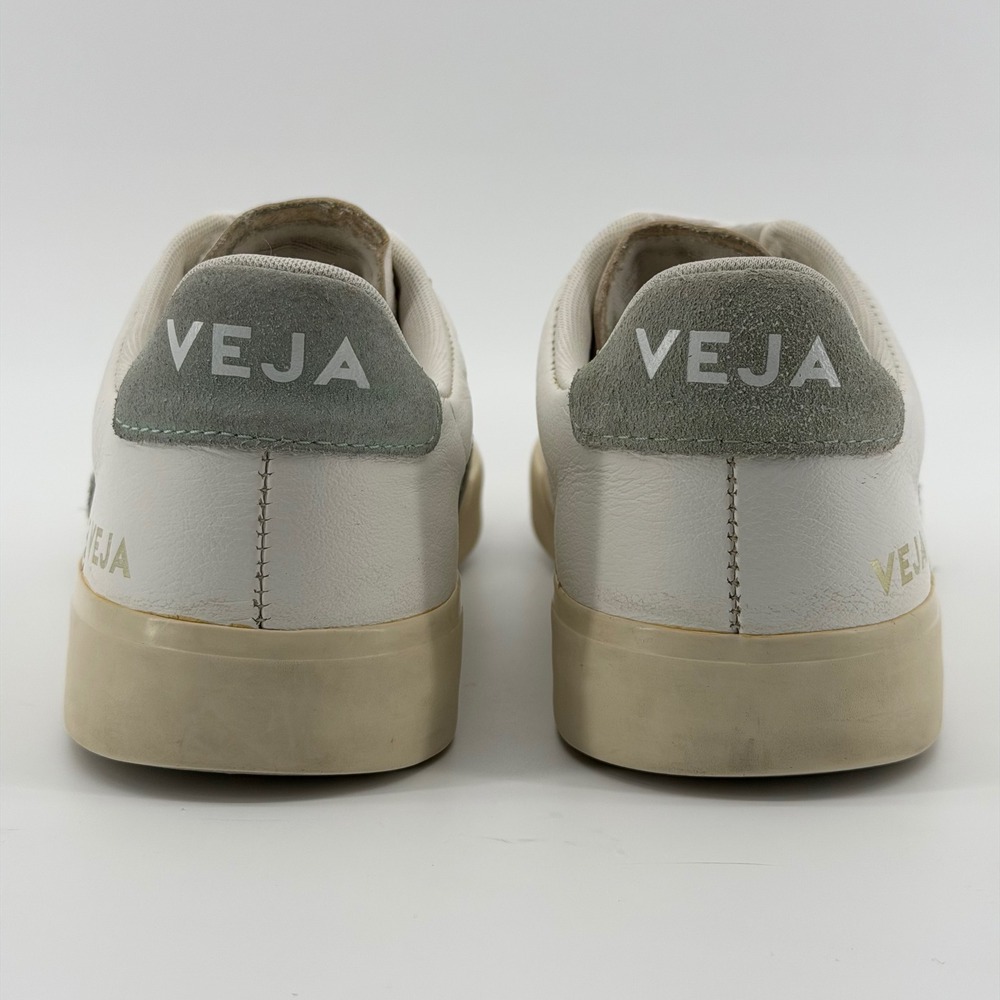 Veja Campo Sneakers Women's 8 White Sage Green Leather Suede Low Top Lace Up - Picture 7 of 9